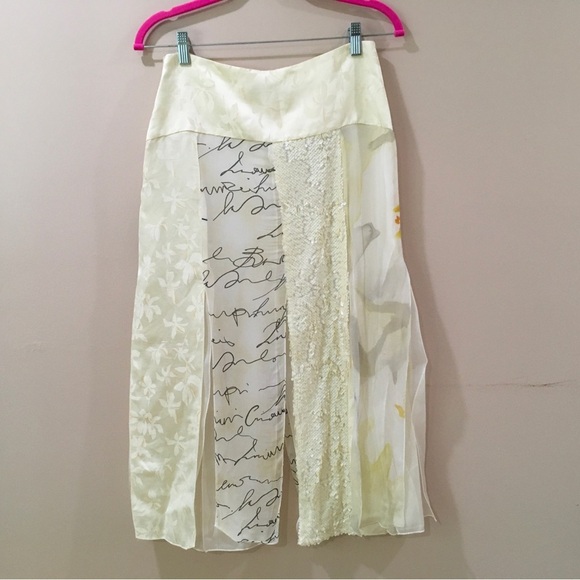 ZARA patchwork midi skirt ZW collection SEQUINS GRAPHICS Women’s Small 2743/175 - Picture 5 of 9